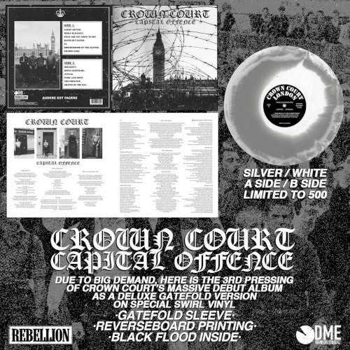 Crown Court - Capital offence (Silver/White Swirl Vinyl LP) - uusi LP